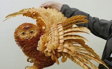 Невероятные скульптуры животных из деревянных щепок