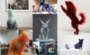 Скульптуры животных из осколков стекла от Марты Клоновской